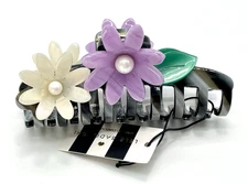 Lele Sadoughi Hair Claw Abalone Petunia Floral Clip Flower Accessory NWT