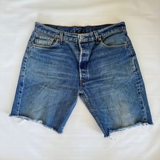 Vintage Levi  s Cut Off Denim Shorts Distressed USA Style 35