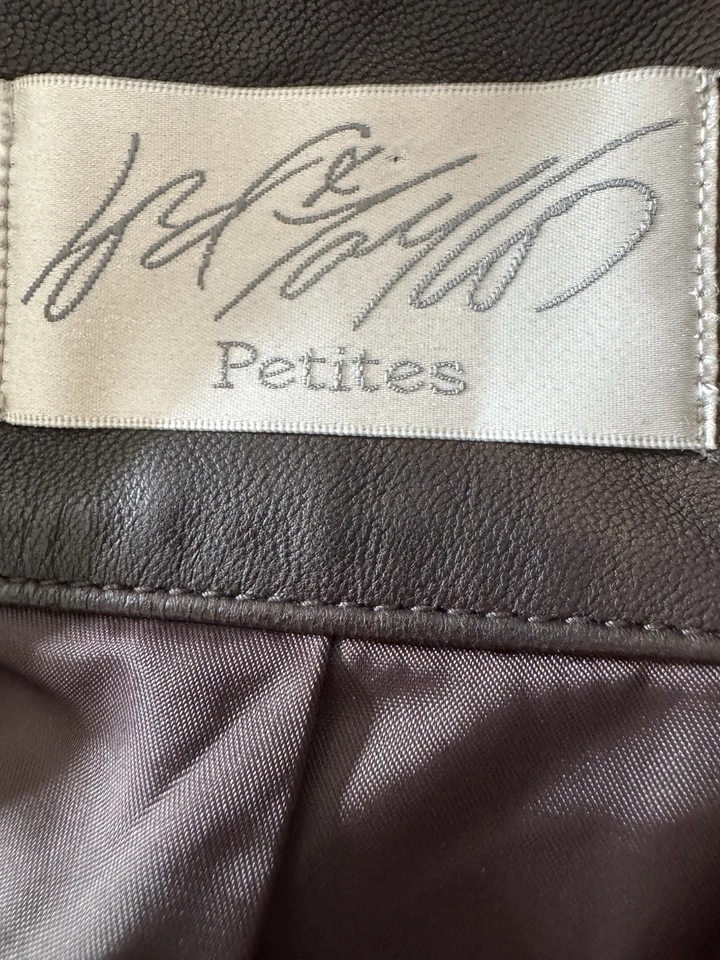 Vintage Lord and Taylor Deep Brown Structured Leather Jacket Women’s 2P - Image 3 of 4