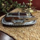 Vintage Irvinware Chrome Silver Plated Butter Dish Lid Knife Holder Glass Insert