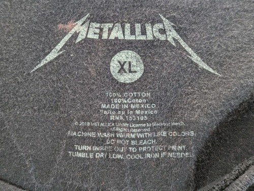 Metallica T-Shirt W/ Front and Back Graphic Black With Red Print Adult Sz XL - Picture 7 of 12