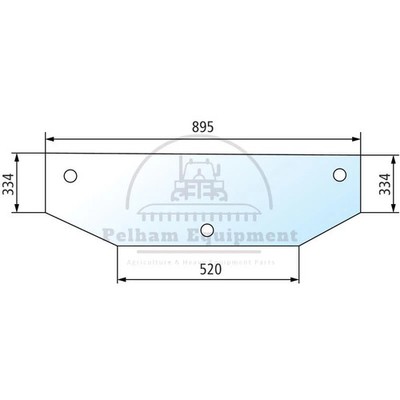 Deutz AgroStar Rear Glass 4383611 for 4.61, 4.71, 6.11, 6.21, 6.31 Models