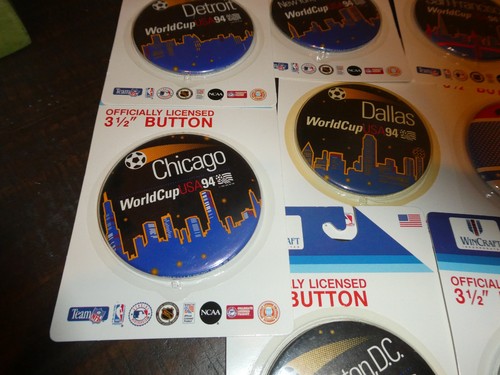 NUOVO! Lotto bottoni World Cup USA Soccer 1994 con licenza ufficiale di Wincraft! - Foto 3 di 7