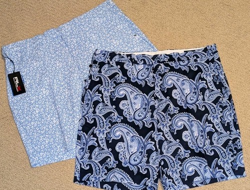 RLX Polo Ralph Lauren Golf Shorts Mens 38 Classic Fit 2 Pair NWT's Blue Prints