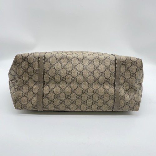 Auténtico Bolso de Mano Gucci GG Supreme PVC X Cuero Gris 197953 214397 NS080675 - Imagen 5 de 21