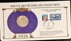 1926 S Peace Silver Dollar US Postal Commemorative Stamp Set Rare 33/5c Stamp AU