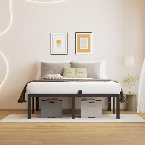 18 Inch High Bed Frame No Box Spring Needed Heavy Duty Platform Queen 18 inch - Picture 6 of 7