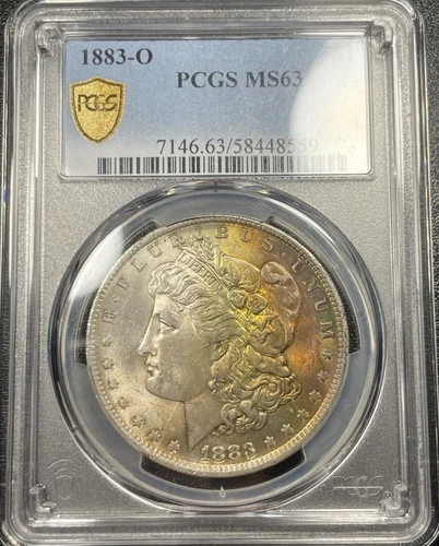 1883-O Morgan Silver Dollar PCGS MS-63 Toned Bright Colors