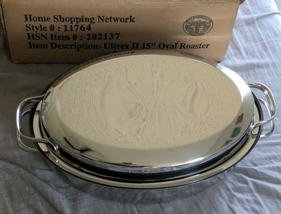 #ad #ad Ultrex II 15quot; Oval Stainles 18 10 Steel Roaster amp; Meat Rack 75 Yr Innovex NIB $89.99
