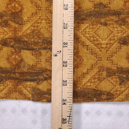 Woolrich Mens Long Sleeve Flannel Shirt 2XL Buckskin Southwest Fish AOP #M99 - Picture 9 of 10