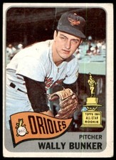 1965 TOPPS WALLY BUNKER 290 GOOD ASR BASEBALL BALTIMORE ORIOLES