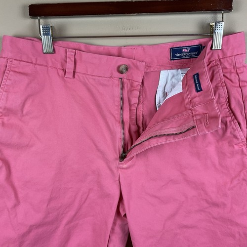 Vineyard Vines Breaker Shorts Mens 34 X 9 Pink Preppy Stretch Cotton Spandex - Picture 8 of 10