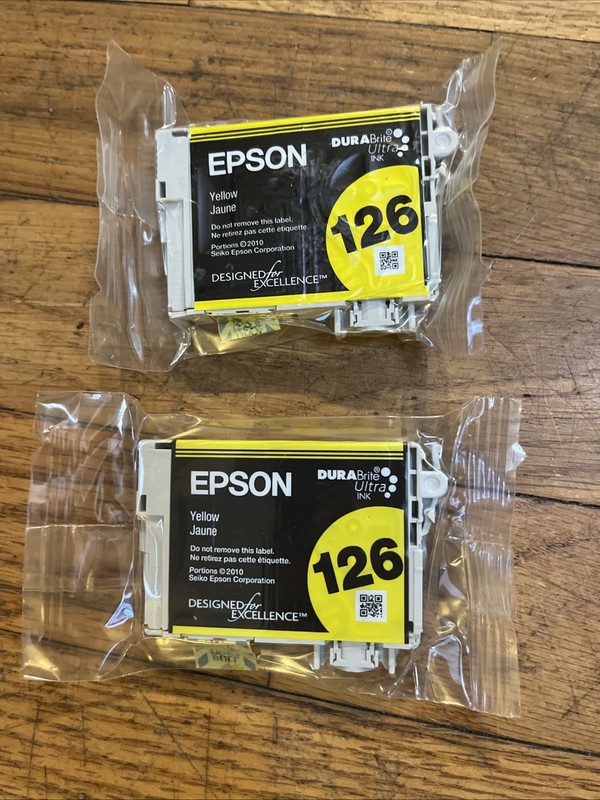 EPSON 126 Yellow ink cartridges Lot Of 2  both  Brand New