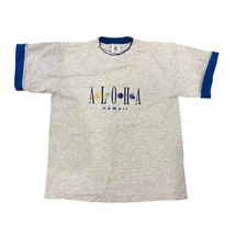 Aloha Hawaiian embroidered made USA Belton shirt island wear 90s vintage retro