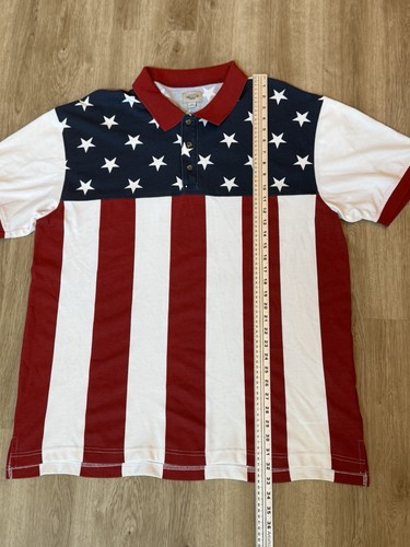 American Legacy USA Flag Polo Shirt 2XL Patriotic Stars Stripes July 4th - Picture 6 of 16