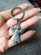 Pewter Angel Figurine Metal Key Ring