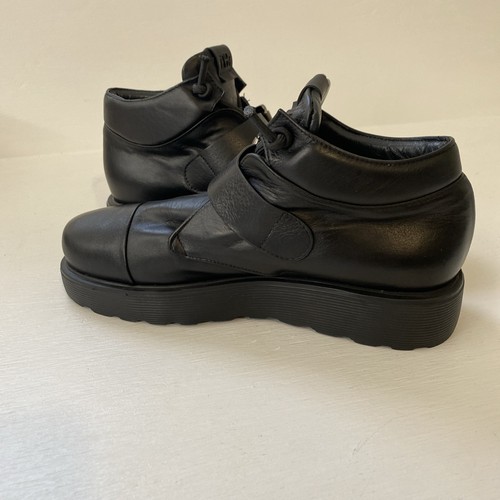 IXOS Black Leather Chunky Ankle Boots Sneakers - As New - Size 41 EUR - Italy - Bild 10 von 13