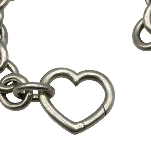 Tiffany & Co. Sterling Silver .925 Large Open Heart Clasp Bracelet 7.9” - Picture 3 of 6