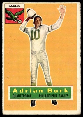 1956 Topps Football Card Adrian Burk Philadelphia Eagles #52 VG-EX