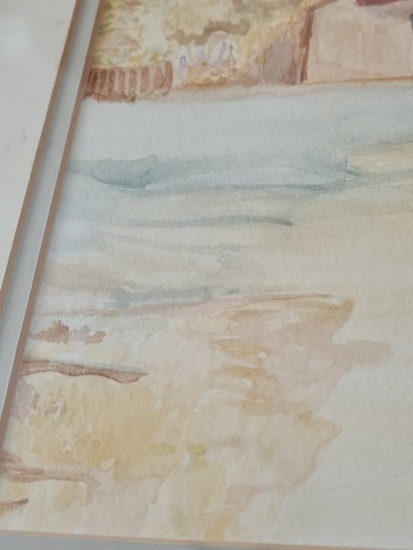 Pintura acuarela original casas rurales. firmado enmarcado 12 X 15 pulgadas - Imagen 5 de 13