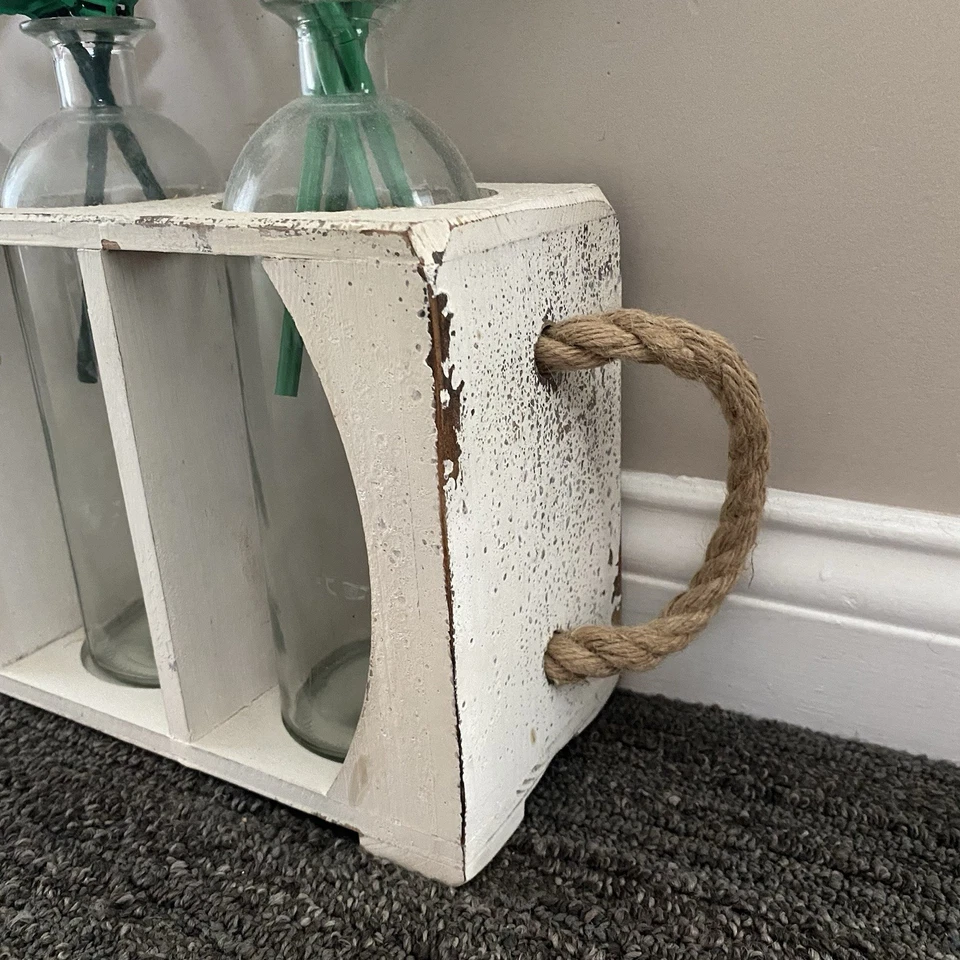 Botellas de vidrio transparente usadas muebles decoración del hogar almacenamiento accesorios decorativos Foto 3 de 4