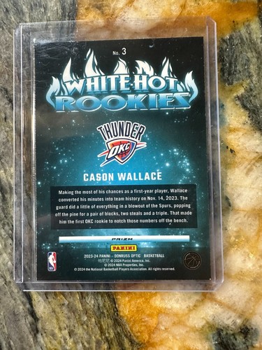 2023-24 Panini Donruss Optic - White Hot Rookies Cason Wallace #3 Prizm (RC) - Picture 2 of 2