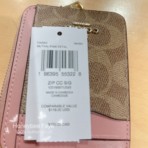 NWT Coach Zip Card Case In Signature/halloween/ creature/ floral/Robert/bow - Picture 156 of 171
