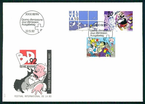 SUIZA FDC 1992 CÓMIC DIBUJOS ANIMADOS m3441 - Imagen 1 de 2
