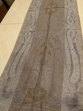 COLLECTION 18 scarf wrap shawl FROST GREY gray tan fringe SPARKLY 22.5"x74" soft