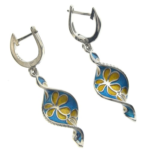 Vintage Silver Spiral Flower Hook Dangle Drop Long Earrings Women Jewelry