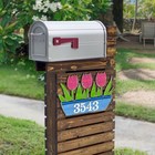 Tulips Pot Floral House Number Sign by G. DeBrekht | Easter Spring Décor - MA989