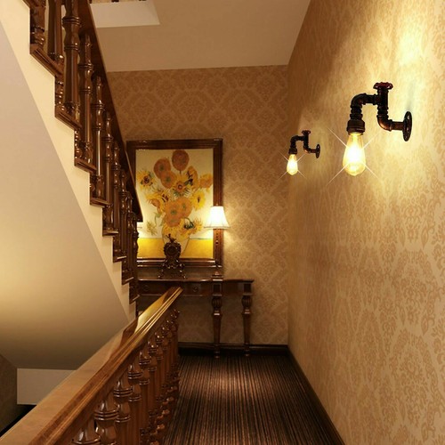 Aplique rústico retro industrial moderno lámpara de pared accesorio Reino Unido - Imagen 19 de 36