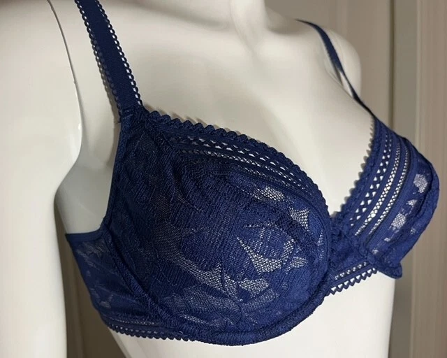 Nuevo Sujetador Passionata de Chantelle Marta Demi Copa Suave Nuevo con Etiquetas 34B Color Azul Marino Foto 3 de 4