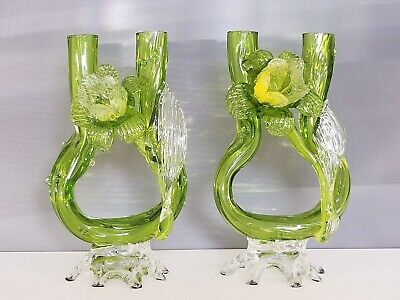 Pair of Glass Lamps by Kralik Pair of Glass Lamps by Kralik