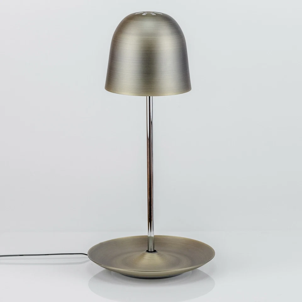 Tischlampe LED Tischleuchte mit Metallschirm Schlüsselablage Schale mit Licht - Bild 4 von 4