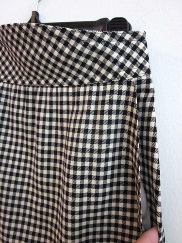 Falda ESCADA Margaretha Ley Talla 38/8 Negra Blanca a Cuadrado con Botones/Cremallera Alemania - Imagen 3 de 10