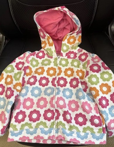 Gymboree Girls Full-Zip Pastel Flower Hoodie - Size 4T/5T - Picture 1 of 2