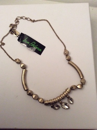 Sam Edelman Antique Gold Pendant With Crystals $55 #8 - Picture 3 of 4