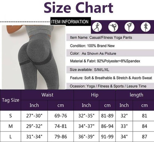 Women Scrunch Butt Lift Leggings High Waist Seamless Yoga Pants Ruched Push Up - Picture 2 of 128