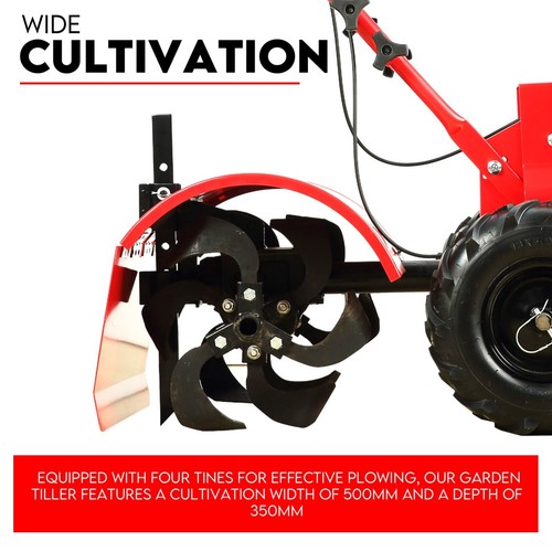 7HP Tiller Cultivator 4 Blades Rotating Tines Power Handheld Rotary Hoe S+ - Picture 4 of 14