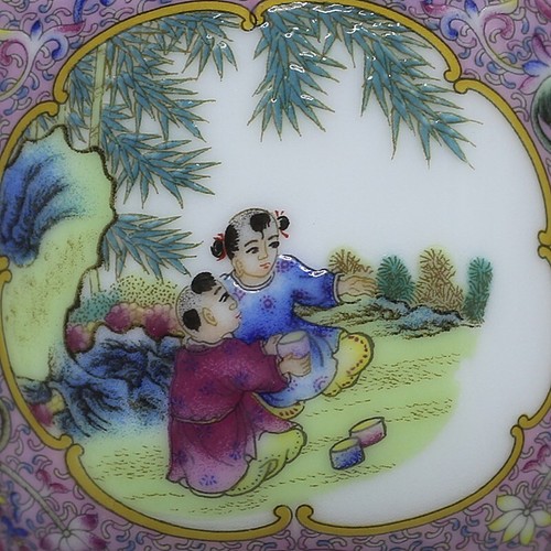 3.2" Collect Chinese Qing Colour Enamels Porcelain Children Have Fun Cup - Picture 11 of 20