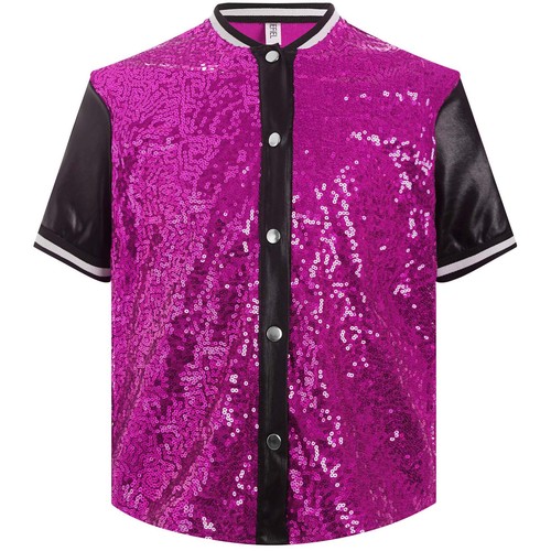 Kids Girls Jazz Hip Hop Dance Outfits Shiny Sequins Shirts with Pants Dancewear - Picture 38 of 87