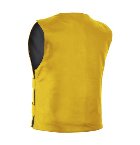 Herren Gold Leder Motorrad Weste - Kugelsicher Stil Taktische Biker Weste - Bild 9 von 13