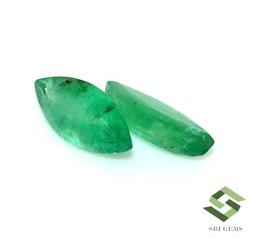 1.85 Cts Natural Emerald Marquise Cut Pair 10x5 mm Untreated Certified Gemstones - Picture 7 of 8