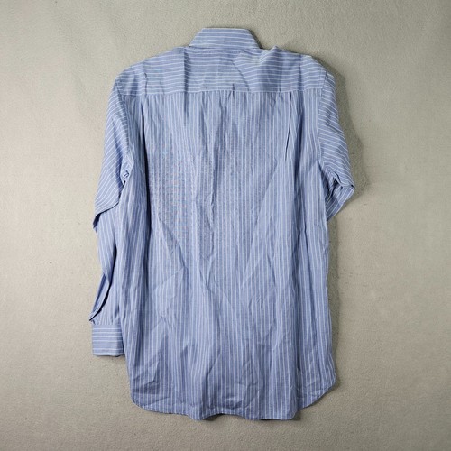 Camisa de vestir Gitman Bros para hombre talla 16 azul a rayas hecha expresamente para la carrera de Belk - Imagen 9 de 9