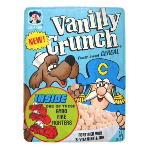 Vintage Style 70 Vanilly Crunch Cereal Box Gyro Firefighter Micro Fleece Blanket - 第 1/7 張圖片