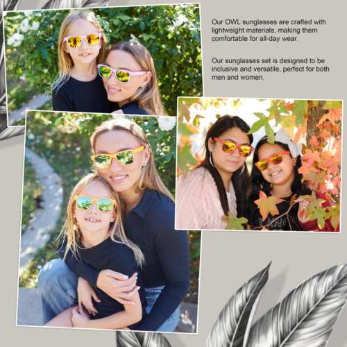Occhiali da sole OWL Matching Family - occhiali a specchio leggeri per bambini montatura opaca - Foto 7 di 29