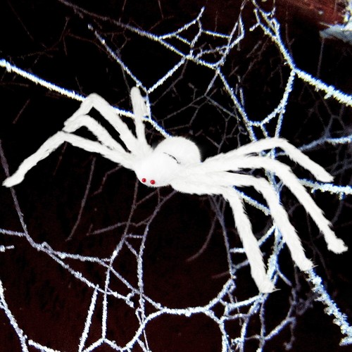 Indoor Outdoor Halloween Large White Spider Scary Haunted House Prop Party Decor - Picture 8 of 18