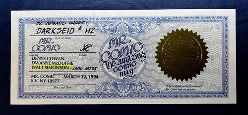 1992 DC COSMIC CARDS / DARKSEID HOLOGRAM DCH2 (NM) AUTOGRAPHED WALT SIMONSON * - Picture 4 of 5