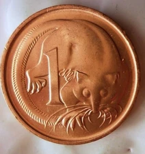 1980 AUSTRALIA CENT - AU/UNC From Mint Roll - FREE SHIPPING - BIN #HHH